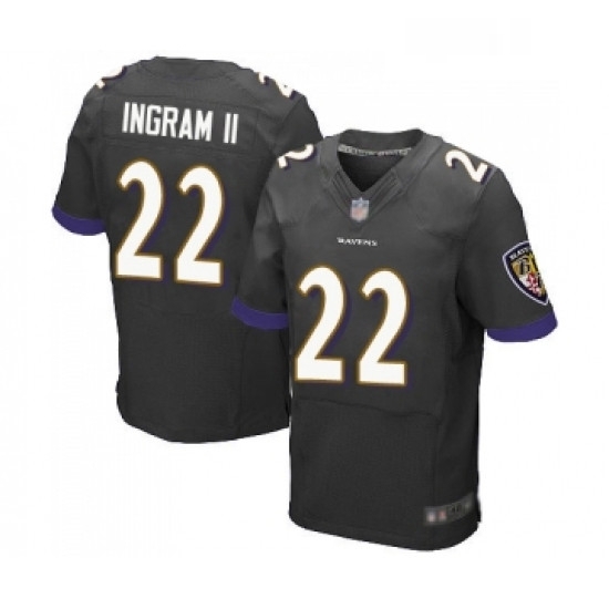 Mens Baltimore Ravens 22 Mark Ingram II Elite Black Alternate Football Jersey Mens Baltimore Ravens 22 Mark Ingram II Elite Black Alternate Football Jersey