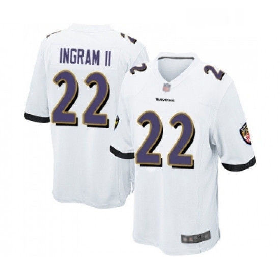 Mens Baltimore Ravens 22 Mark Ingram II Game White Football Jersey Mens Baltimore Ravens 22 Mark Ingram II Game White Football Jersey