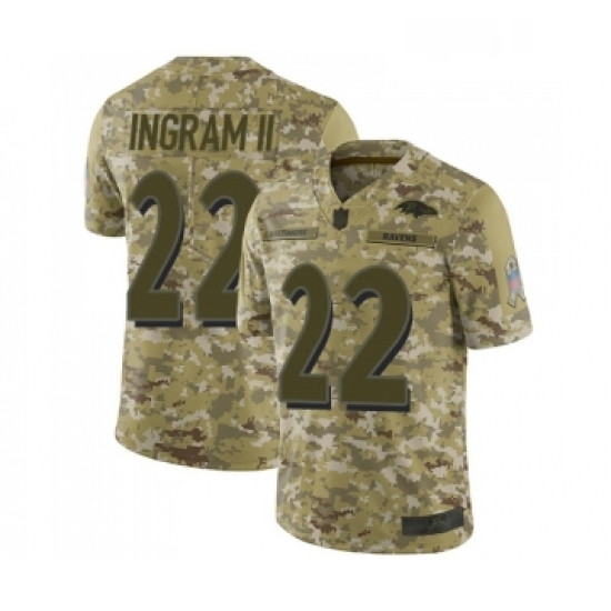 Mens Baltimore Ravens 22 Mark Ingram II Limited Camo 2018 Salute to Service Football Jersey Mens Baltimore Ravens 22 Mark Ingram II Limited Camo 2018 Salute to Service Football Jersey