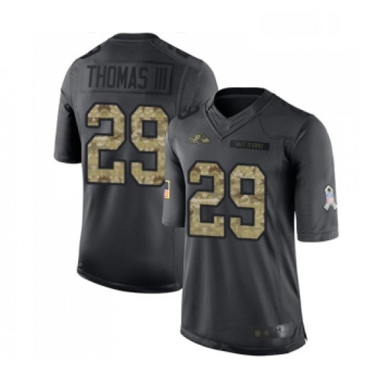 Mens Baltimore Ravens 29 Earl Thomas III Limited Black 2016 Salute to Service Football Jersey Mens Baltimore Ravens 29 Earl Thomas III Limited Black 2016 Salute to Service Football Jersey