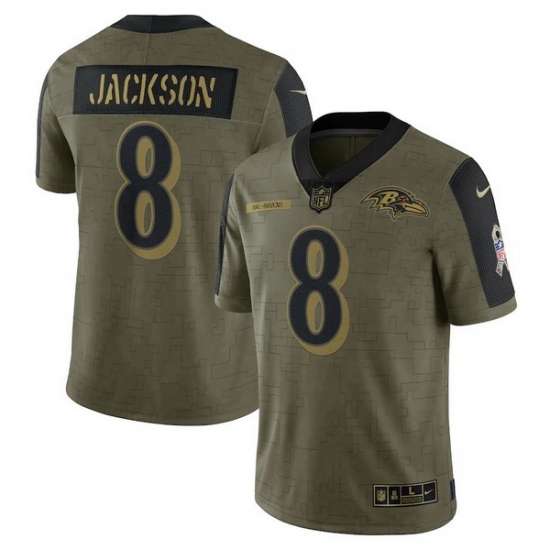 Men's Baltimore Ravens Lamar Jackson Nike Olive 2021 Salute To Service Limited Player Jersey Men's Baltimore Ravens Lamar Jackson Nike Olive 2021 Salute To Service Limited Player Jersey