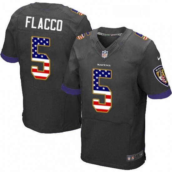 Mens Nike Baltimore Ravens 5 Joe Flacco Elite Black Alternate USA Flag Fashion NFL Jersey Mens Nike Baltimore Ravens 5 Joe Flacco Elite Black Alternate USA Flag Fashion NFL Jersey