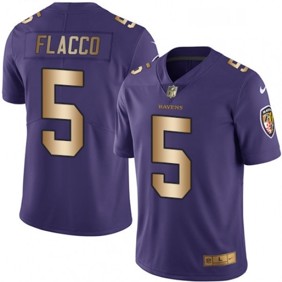 Mens Nike Baltimore Ravens 5 Joe Flacco Limited PurpleGold Rush Vapor Untouchable NFL Jersey Mens Nike Baltimore Ravens 5 Joe Flacco Limited PurpleGold Rush Vapor Untouchable NFL Jersey
