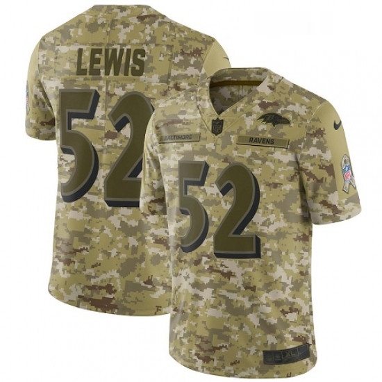 Mens Nike Baltimore Ravens 52 Ray Lewis Limited Camo 2018 Salute to Service NFL Jersey Mens Nike Baltimore Ravens 52 Ray Lewis Limited Camo 2018 Salute to Service NFL Jersey