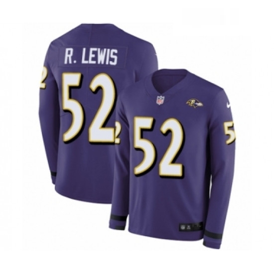 Mens Nike Baltimore Ravens 52 Ray Lewis Limited Purple Therma Long Sleeve NFL Jersey Mens Nike Baltimore Ravens 52 Ray Lewis Limited Purple Therma Long Sleeve NFL Jersey
