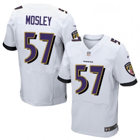 Mens Nike Baltimore Ravens 57 CJ Mosley Elite White NFL Jersey Mens Nike Baltimore Ravens 57 CJ Mosley Elite White NFL Jersey