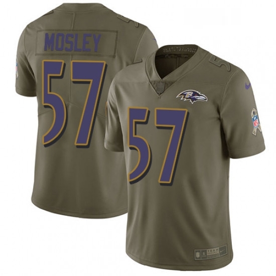 Mens Nike Baltimore Ravens 57 CJ Mosley Limited Olive 2017 Salute to Service NFL Jersey Mens Nike Baltimore Ravens 57 CJ Mosley Limited Olive 2017 Salute to Service NFL Jersey