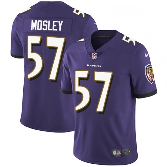 Mens Nike Baltimore Ravens 57 CJ Mosley Purple Team Color Vapor Untouchable Limited Player NFL Jersey Mens Nike Baltimore Ravens 57 CJ Mosley Purple Team Color Vapor Untouchable Limited Player NFL Jersey