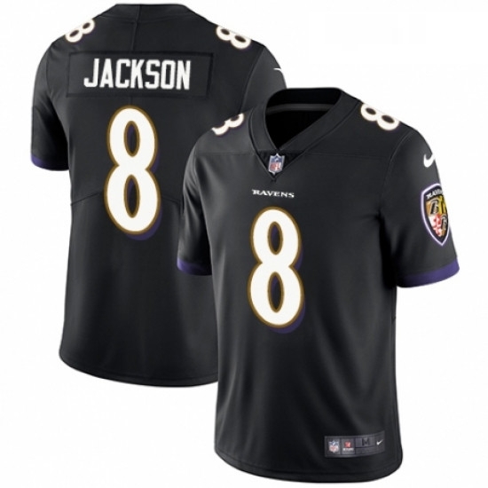 Mens Nike Baltimore Ravens 8 Lamar Jackson Black Alternate Vapor Untouchable Limited Player NFL Jersey Mens Nike Baltimore Ravens 8 Lamar Jackson Black Alternate Vapor Untouchable Limited Player NFL Jersey