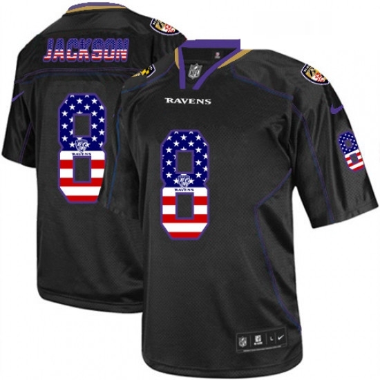 Mens Nike Baltimore Ravens 8 Lamar Jackson Elite Black USA Flag Fashion NFL Jersey Mens Nike Baltimore Ravens 8 Lamar Jackson Elite Black USA Flag Fashion NFL Jersey