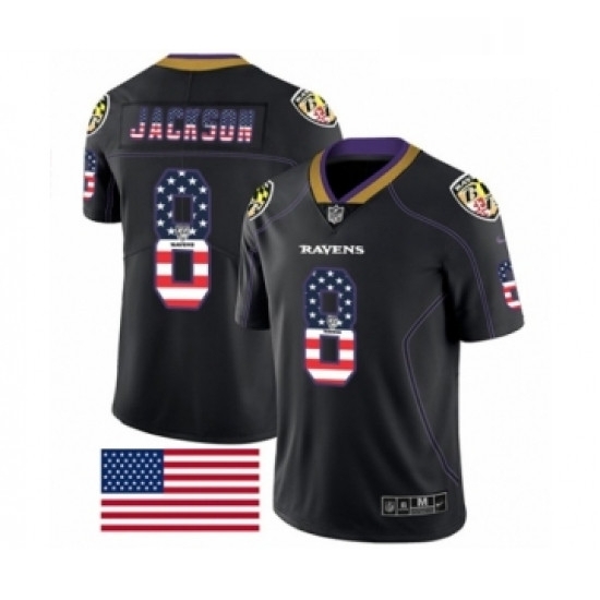 Mens Nike Baltimore Ravens 8 Lamar Jackson Limited Black Rush USA Flag NFL Jersey Mens Nike Baltimore Ravens 8 Lamar Jackson Limited Black Rush USA Flag NFL Jersey