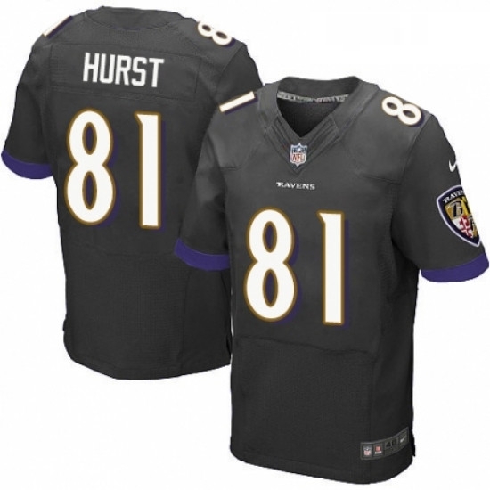 Mens Nike Baltimore Ravens 81 Hayden Hurst Elite Black Alternate NFL Jersey Mens Nike Baltimore Ravens 81 Hayden Hurst Elite Black Alternate NFL Jersey