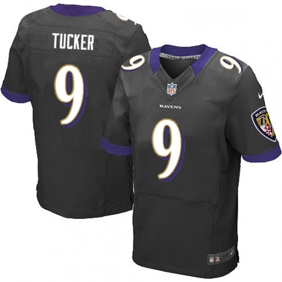 Mens Nike Baltimore Ravens 9 Justin Tucker Elite Black Alternate NFL Jersey Mens Nike Baltimore Ravens 9 Justin Tucker Elite Black Alternate NFL Jersey