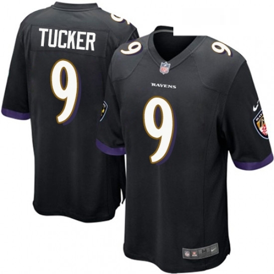 Mens Nike Baltimore Ravens 9 Justin Tucker Game Black Alternate NFL Jersey Mens Nike Baltimore Ravens 9 Justin Tucker Game Black Alternate NFL Jersey