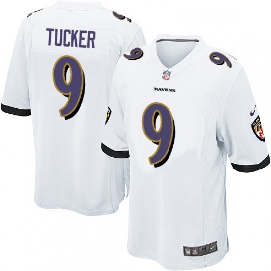 Mens Nike Baltimore Ravens 9 Justin Tucker Game White NFL Jersey Mens Nike Baltimore Ravens 9 Justin Tucker Game White NFL Jersey