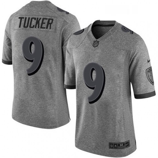 Mens Nike Baltimore Ravens 9 Justin Tucker Limited Gray Gridiron NFL Jersey Mens Nike Baltimore Ravens 9 Justin Tucker Limited Gray Gridiron NFL Jersey
