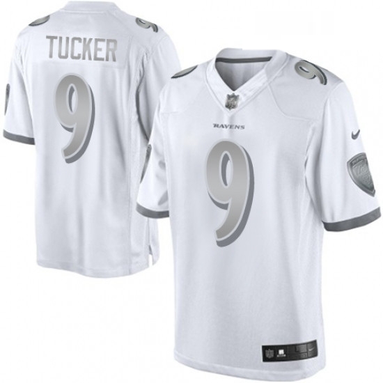 Mens Nike Baltimore Ravens 9 Justin Tucker Limited White Platinum NFL Jersey Mens Nike Baltimore Ravens 9 Justin Tucker Limited White Platinum NFL Jersey