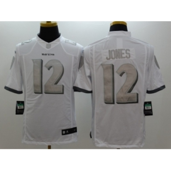 Nike Baltimore Ravens 12 Jacoby Jones White Game Platinum NFL Jersey Nike Baltimore Ravens 12 Jacoby Jones White Game Platinum NFL Jersey