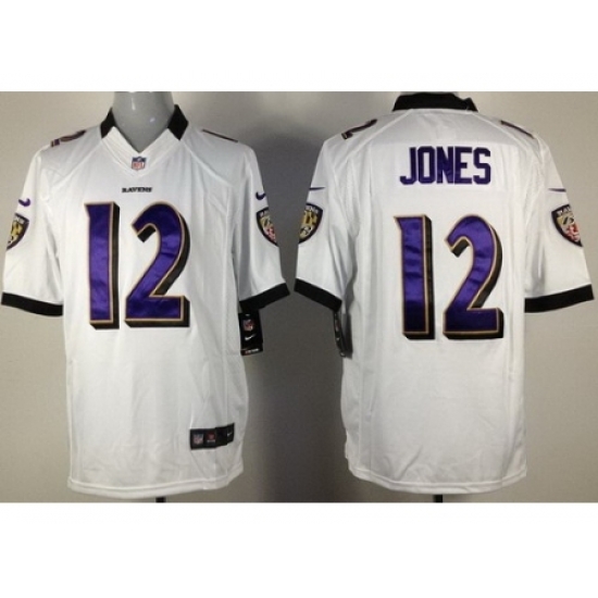 Nike Baltimore Ravens 12 Jacoby Jones White Limited NFL Jersey Nike Baltimore Ravens 12 Jacoby Jones White Limited NFL Jersey