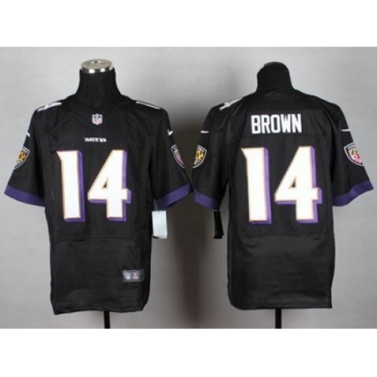 Nike Baltimore Ravens 14 Marlon Brown Black Elite NFL Jersey Nike Baltimore Ravens 14 Marlon Brown Black Elite NFL Jersey