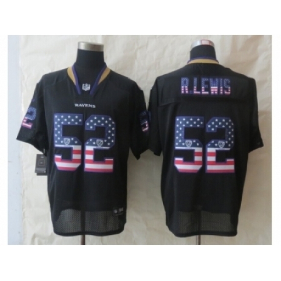 Nike Baltimore Ravens 52 Ray Lewis Black Elite USA Flag Fashion NFL Jersey Nike Baltimore Ravens 52 Ray Lewis Black Elite USA Flag Fashion NFL Jersey