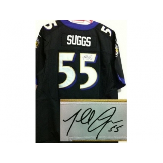 Nike Baltimore Ravens 55 Terrell Suggs Black Elite Signed NFL Jersey Nike Baltimore Ravens 55 Terrell Suggs Black Elite Signed NFL Jersey