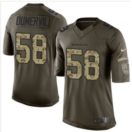 Nike Baltimore Ravens #58 Elvis Dumervil GreenI Men 27s Stitched NFL Limited Salute to Service Jersey Nike Baltimore Ravens #58 Elvis Dumervil GreenI Men 27s Stitched NFL Limited Salute to Service Jersey