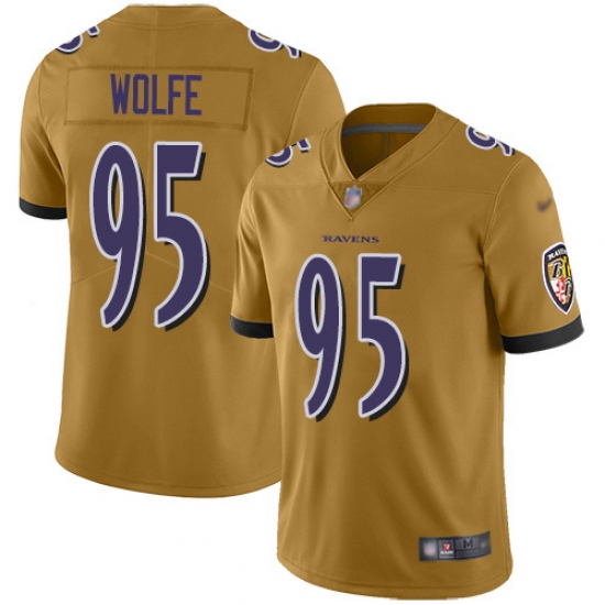 Nike Baltimore Ravens 95 Derek Wolfe Gold Men Stitched NFL Limited Inverted Legend Jersey Nike Baltimore Ravens 95 Derek Wolfe Gold Men Stitched NFL Limited Inverted Legend Jersey