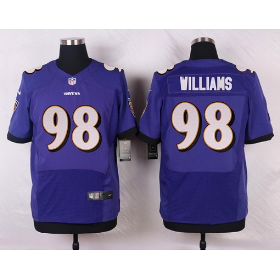 Nike Baltimore Ravens #98 Brandon Williams Purple Team Color Mens Stitched NFL New Elite Jersey Nike Baltimore Ravens #98 Brandon Williams Purple Team Color Mens Stitched NFL New Elite Jersey