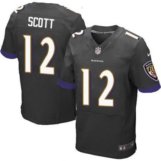 Nike Ravens 12 Jaleel Scott Black Elite Jersey Nike Ravens 12 Jaleel Scott Black Elite Jersey