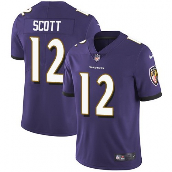 Nike Ravens 12 Jaleel Scott Purple Vapor Untouchable Limited Jersey Nike Ravens 12 Jaleel Scott Purple Vapor Untouchable Limited Jersey