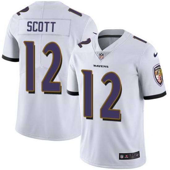 Nike Ravens 12 Jaleel Scott White Vapor Untouchable Limited Jersey Nike Ravens 12 Jaleel Scott White Vapor Untouchable Limited Jersey