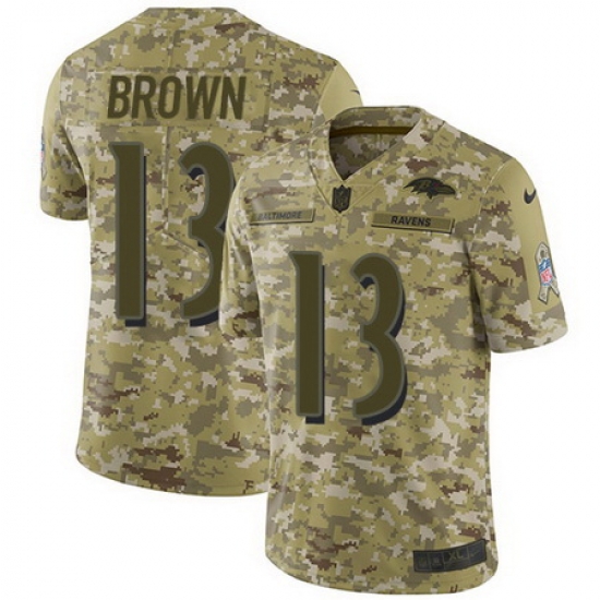 Nike Ravens #13 John Brown Camo Mens Stitched NFL Limited 2018 Salute To Service Jersey Nike Ravens #13 John Brown Camo Mens Stitched NFL Limited 2018 Salute To Service Jersey