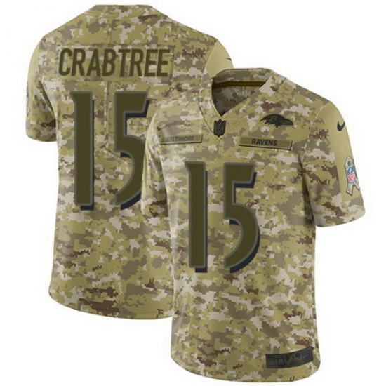 Nike Ravens #15 Michael Crabtree Camo Mens Stitched NFL Limited 2018 Salute To Service Jersey Nike Ravens #15 Michael Crabtree Camo Mens Stitched NFL Limited 2018 Salute To Service Jersey