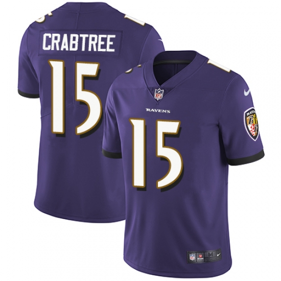 Nike Ravens #15 Michael Crabtree Purple Team Color Mens Stitched NFL Vapor Untouchable Limited Jersey Nike Ravens #15 Michael Crabtree Purple Team Color Mens Stitched NFL Vapor Untouchable Limited Jersey