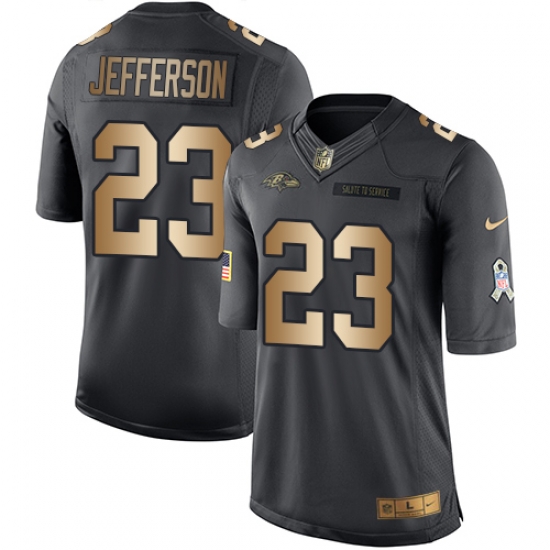 Nike Ravens #23 Tony Jefferson Black Mens Stitched NFL Limited Gold Salute To Service Jersey Nike Ravens #23 Tony Jefferson Black Mens Stitched NFL Limited Gold Salute To Service Jersey