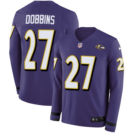 Nike Ravens 27 J K Dobbins Purple Team Color Men Stitched NFL Limited Therma Long Sleeve Jersey Nike Ravens 27 J K Dobbins Purple Team Color Men Stitched NFL Limited Therma Long Sleeve Jersey