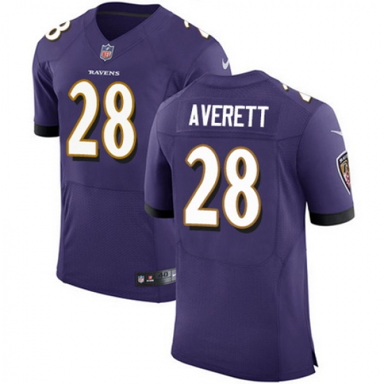 Nike Ravens #28 Anthony Averett Purple Team Color Mens Stitched NFL Vapor Untouchable Elite Jersey Nike Ravens #28 Anthony Averett Purple Team Color Mens Stitched NFL Vapor Untouchable Elite Jersey