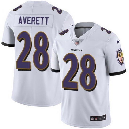 Nike Ravens #28 Anthony Averett White Mens Stitched NFL Vapor Untouchable Limited Jersey Nike Ravens #28 Anthony Averett White Mens Stitched NFL Vapor Untouchable Limited Jersey