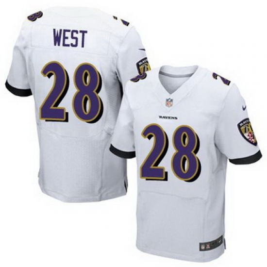 Nike Ravens #28 Terrance West White Mens Stitched NFL New Elite Jersey Nike Ravens #28 Terrance West White Mens Stitched NFL New Elite Jersey