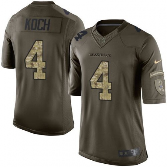 Nike Ravens #4 Sam Koch Green Mens Stitched NFL Limited Salute to Service Jersey Nike Ravens #4 Sam Koch Green Mens Stitched NFL Limited Salute to Service Jersey
