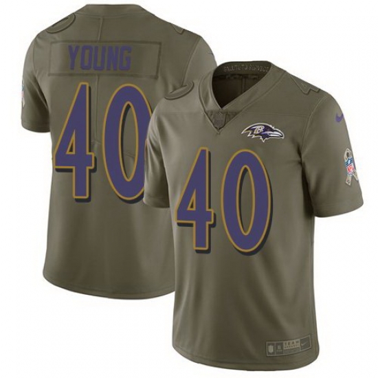Nike Ravens 40 Kenny Young Olive Salute To Service Limited Jersey Nike Ravens 40 Kenny Young Olive Salute To Service Limited Jersey