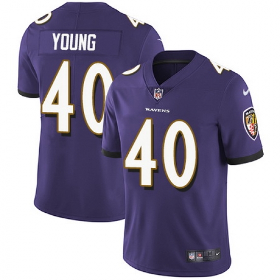 Nike Ravens #40 Kenny Young Purple Team Color Mens Stitched NFL Vapor Untouchable Limited Jersey Nike Ravens #40 Kenny Young Purple Team Color Mens Stitched NFL Vapor Untouchable Limited Jersey