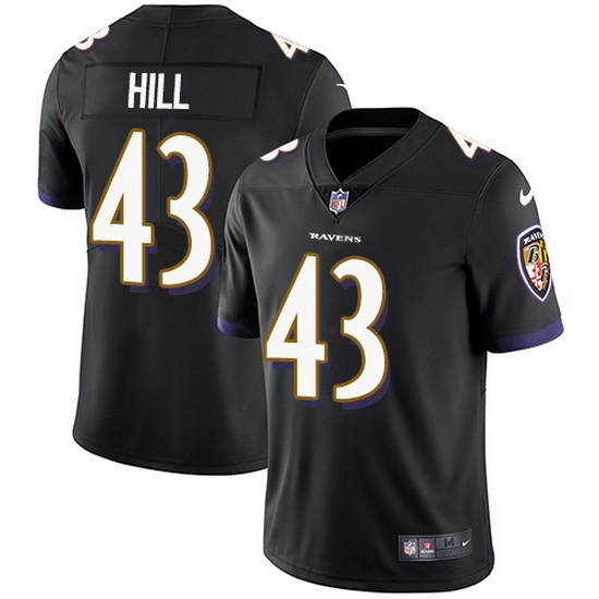 Nike Ravens 43 Justice Hill Black Alternate Men Stitched NFL Vapor Untouchable Limited Jersey Nike Ravens 43 Justice Hill Black Alternate Men Stitched NFL Vapor Untouchable Limited Jersey