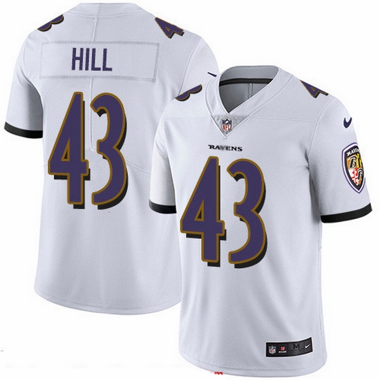 Nike Ravens 43 Justice Hill White Men Stitched NFL Vapor Untouchable Limited Jersey Nike Ravens 43 Justice Hill White Men Stitched NFL Vapor Untouchable Limited Jersey