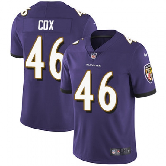 Nike Ravens #46 Morgan Cox Purple Team Color Mens Stitched NFL Vapor Untouchable Limited Jersey Nike Ravens #46 Morgan Cox Purple Team Color Mens Stitched NFL Vapor Untouchable Limited Jersey