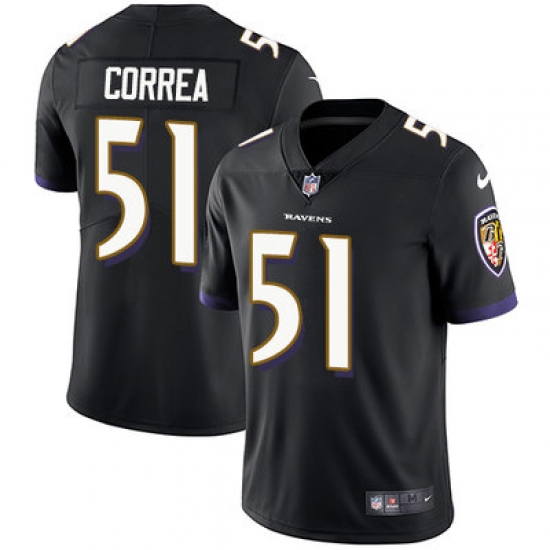 Nike Ravens #51 Kamalei Correa Black Alternate Mens Stitched NFL Vapor Untouchable Limited Jersey Nike Ravens #51 Kamalei Correa Black Alternate Mens Stitched NFL Vapor Untouchable Limited Jersey