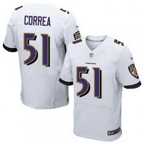 Nike Ravens #51 Kamalei Correa White Mens Stitched NFL New Elite Jersey Nike Ravens #51 Kamalei Correa White Mens Stitched NFL New Elite Jersey
