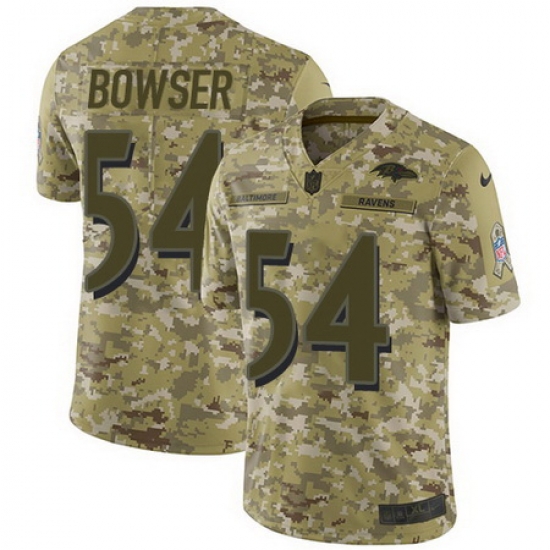 Nike Ravens #54 Tyus Bowser Camo Mens Stitched NFL Limited 2018 Salute To Service Jersey Nike Ravens #54 Tyus Bowser Camo Mens Stitched NFL Limited 2018 Salute To Service Jersey