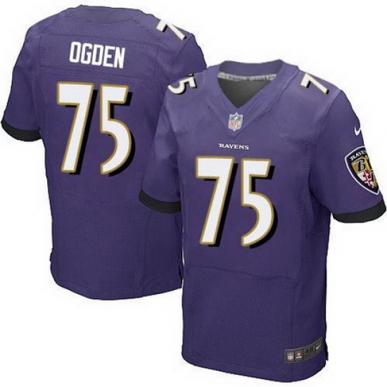 Nike Ravens #75 Jonathan Ogden Purple Team Color Men Stitched NFL New Elite Jersey Nike Ravens #75 Jonathan Ogden Purple Team Color Men Stitched NFL New Elite Jersey